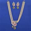 American Diamond Pearl Necklace with Carat Plating