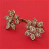 American Diamond Adjustable Ring with Rhodium Plating 2 Tone Plating Mehndi Plating