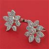 American Diamond Adjustable Ring with Rhodium Plating 2 Tone Plating Mehndi Plating