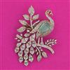 American Diamond Birds Brooch with Mehndi Plating