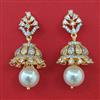 American Diamond Jhumki with Rhodium Plating 2 Tone Plating Mehndi Plating
