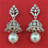 American Diamond Jhumki with Rhodium Plating 2 Tone Plating Mehndi Plating