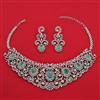 American Diamond Classic Necklace with Rhodium Plating
