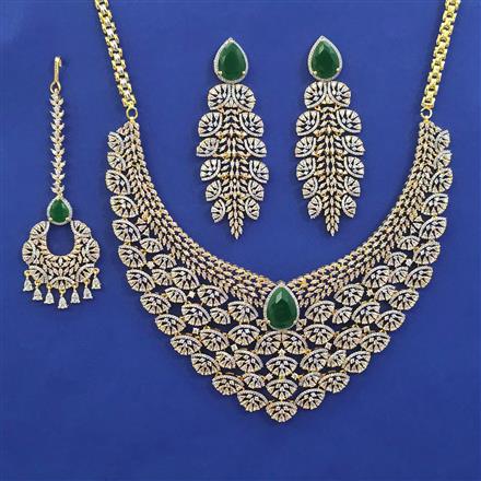 American Diamond Classic Necklace with 2 Tone Plating