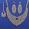 American Diamond Classic Necklace with 2 Tone Plating