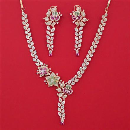American Diamond Hazoorilal Necklace with Carat Plating