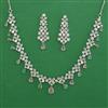 American Diamond Classic Necklace with Rhodium Plating
