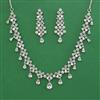 American Diamond Classic Necklace with Rhodium Plating