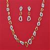 American Diamond Classic Necklace with Rhodium Plating 2 Tone Plating Mehndi Plating