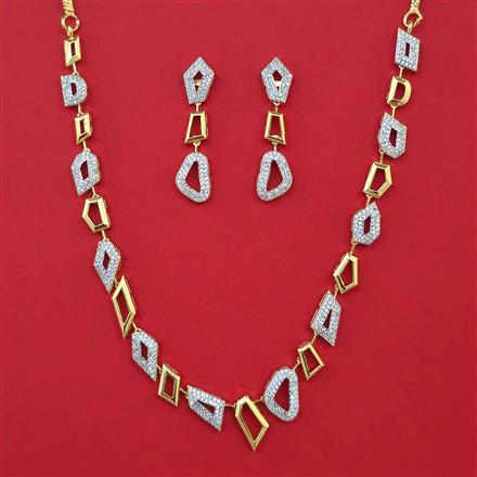 American Diamond Classic Necklace with Rhodium Plating 2 Tone Plating Mehndi Plating