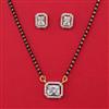 American Diamond Delicate Mangalsutra with Rhodium Plating 2 Tone Plating
