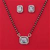 American Diamond Delicate Mangalsutra with Rhodium Plating 2 Tone Plating