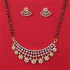 American Diamond Classic Mangalsutra with Rhodium Plating 2 Tone Plating