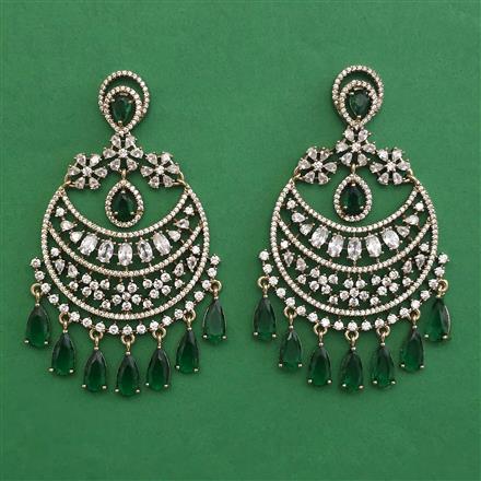 American Diamond Classic Earring with Mehndi Plating