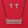 American Diamond Classic Mangalsutra with Rhodium Plating 2 Tone Plating
