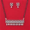American Diamond Classic Mangalsutra with Rhodium Plating 2 Tone Plating