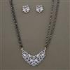 American Diamond Classic Mangalsutra with Rhodium Plating 2 Tone Plating