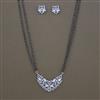 American Diamond Classic Mangalsutra with Rhodium Plating 2 Tone Plating