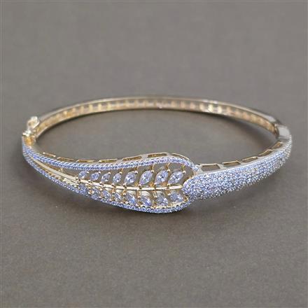 American Diamond Openable kada with Rhodium Plating 2 Tone Plating