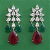 American Diamond Classic Earring with Rhodium Plating