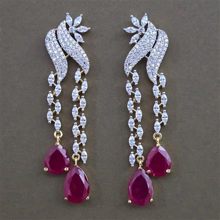 American Diamond Classic Earring with 2 Tone Plating