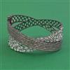 American Diamond Broad Kada with Black Plating