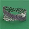American Diamond Broad Kada with Black Plating