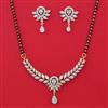 American Diamond Classic Mangalsutra with Rhodium Plating 2 Tone Plating