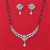 American Diamond Classic Mangalsutra with Rhodium Plating 2 Tone Plating