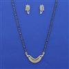 American Diamond Classic Mangalsutra with Rhodium Plating 2 Tone Plating
