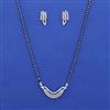 American Diamond Classic Mangalsutra with Rhodium Plating 2 Tone Plating