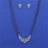 American Diamond Classic Mangalsutra with Rhodium Plating 2 Tone Plating