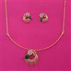 American Diamond Classic Pendant Set with 2 Tone Plating