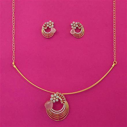 American Diamond Classic Pendant Set with 2 Tone Plating