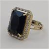 American Diamond Adjustable Ring with Mehndi Plating
