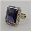 American Diamond Adjustable Ring with Mehndi Plating