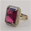 American Diamond Adjustable Ring with Mehndi Plating