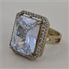 American Diamond Adjustable Ring with Mehndi Plating