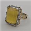 American Diamond Adjustable Ring with Mehndi Plating