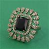 American Diamond Adjustable Ring with Mehndi Plating