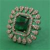 American Diamond Adjustable Ring with Mehndi Plating