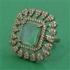 American Diamond Adjustable Ring with Mehndi Plating
