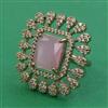 American Diamond Adjustable Ring with Mehndi Plating