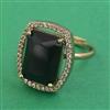 American Diamond Adjustable Ring with Mehndi Plating