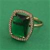American Diamond Adjustable Ring with Mehndi Plating