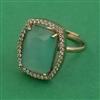 American Diamond Adjustable Ring with Mehndi Plating