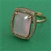 American Diamond Adjustable Ring with Mehndi Plating