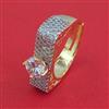 American Diamond Adjustable Ring with Rhodium Plating 2 Tone Plating Carat Plating