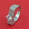 American Diamond Adjustable Ring with Rhodium Plating 2 Tone Plating Carat Plating
