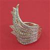 American Diamond Adjustable Ring with Rhodium Plating 2 Tone Plating Carat Plating